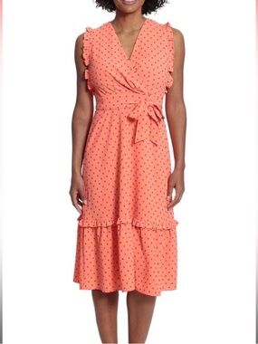 Coral Mid Length Dress -NWT -10 petite